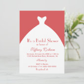 Witte Trouwjurk Roze Vrijgezellenfeest Kaart (Staand voorkant)