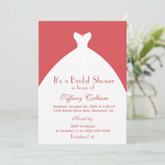 Witte Trouwjurk Roze Vrijgezellenfeest Kaart (Staand voorkant)