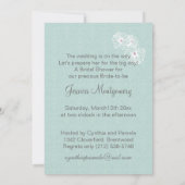 Witte trouwjurk, taart op een Vrijgezellenfeest Kaart (Achterkant)