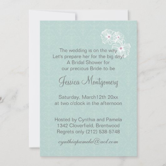 Witte trouwjurk, taart op een Vrijgezellenfeest Kaart (Achterkant)