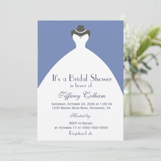 Witte Trouwjurk Vrijgezellenfeest Kaart (Staand voorkant)