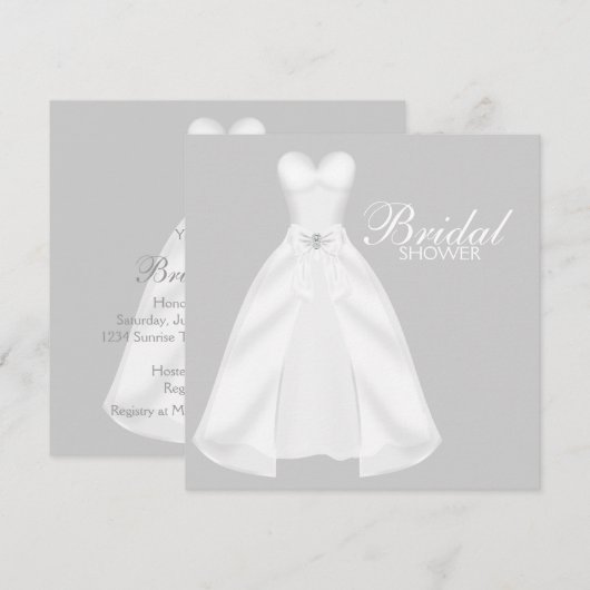 Witte trouwjurk Vrijgezellenfeest Kaart (Voorkant / Achterkant)