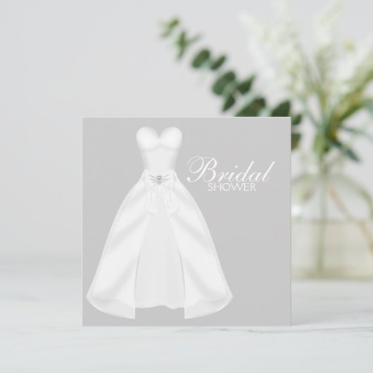 Witte trouwjurk Vrijgezellenfeest Kaart (Staand voorkant)