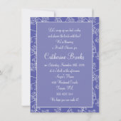 Witte trouwjurk, zwendel op blauw Vrijgezellenfees Kaart (Achterkant)