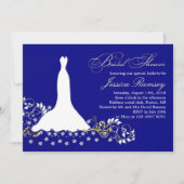 Witte trouwjurk, zwendel op blauw Vrijgezellenfees Kaart (Voorkant)