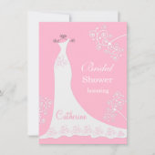 Witte trouwjurk, zwendel op roze Vrijgezellenfeest Kaart (Voorkant)