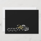 Witte trouwjurk, zwendel op zwart Vrijgezellenfees Kaart (Achterkant)