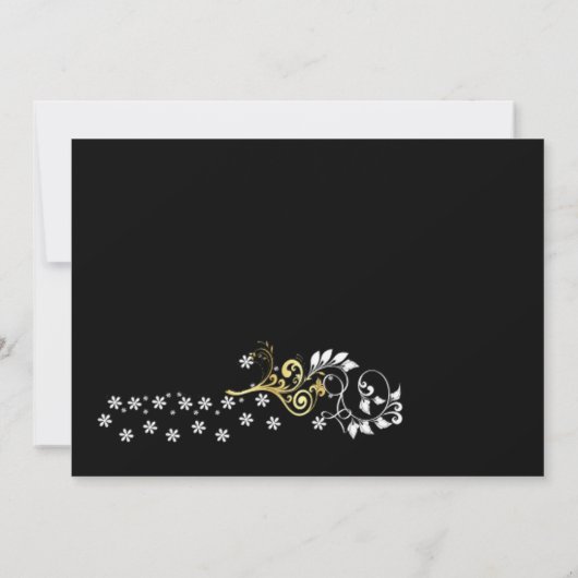 Witte trouwjurk, zwendel op zwart Vrijgezellenfees Kaart (Achterkant)