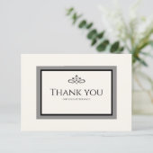 Witte trouwkaart bedankje bedankkaart (Staand voorkant)