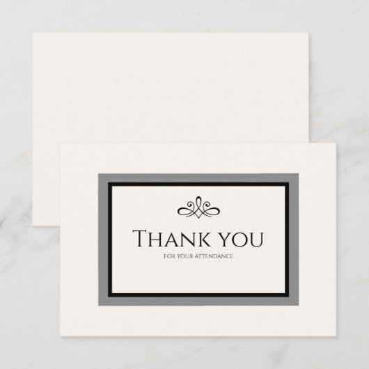 Witte trouwkaart bedankje bedankkaart (Voorkant / Achterkant)