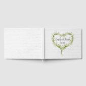 Witte Trouwlelie Hart op Hout Gastenboek (Volledig)