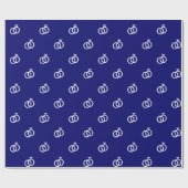 Witte Trouwringen op Dark Navy Blue Cadeaupapier (Vlak)