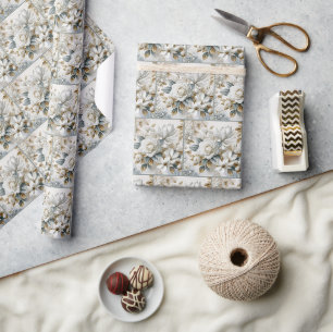Witte Trouwrosen Ontwerp Cadeaupapier