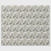 Witte Trouwrosen Ontwerp Cadeaupapier (Vlak)