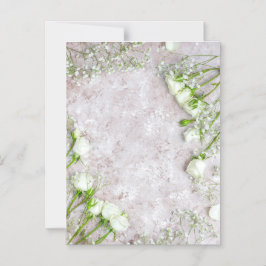 Witte Trouwrozen Magnetische Uitnodiging