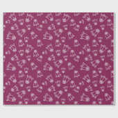 Witte Trouwrozen Trouw Bruiloft Cadeaus Naadloos Cadeaupapier (Vlak)