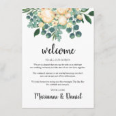 Witte trouwweekendweekchronologie, gastagenda advieskaart (Achterkant)