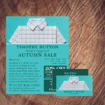 Witte trui, herenmode winkelreclame flyer<br><div class="desc">Witte trui,  herenmode winkel flyers door The Business Card Store.</div>