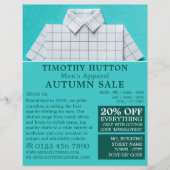 Witte trui, herenmode winkelreclame flyer (Voorkant)