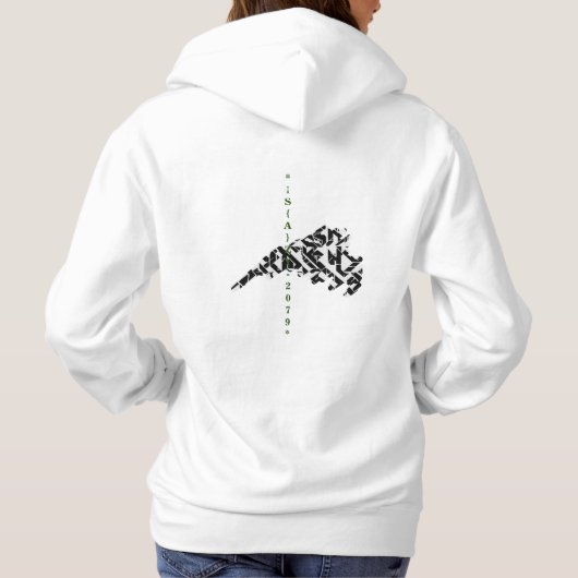 "Witte trui met lange mouwen" T-shirt Hoodie (Achterkant)