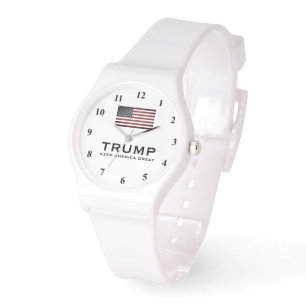 Witte Trump-horloge voor Republikeinse vrouwen Horloge