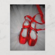 Witte tu met rode balletschoenen Briefkaart