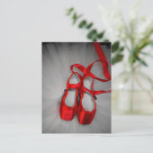 Witte tu met rode balletschoenen Briefkaart (Staand voorkant)