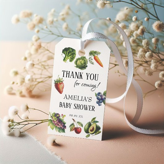 Witte Tuin Baby Shower Bedankt Cadeaulabel