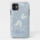 Witte Tuin Bloem Dragonfly Custom Naam Case-Mate iPhone Case (Achterkant)