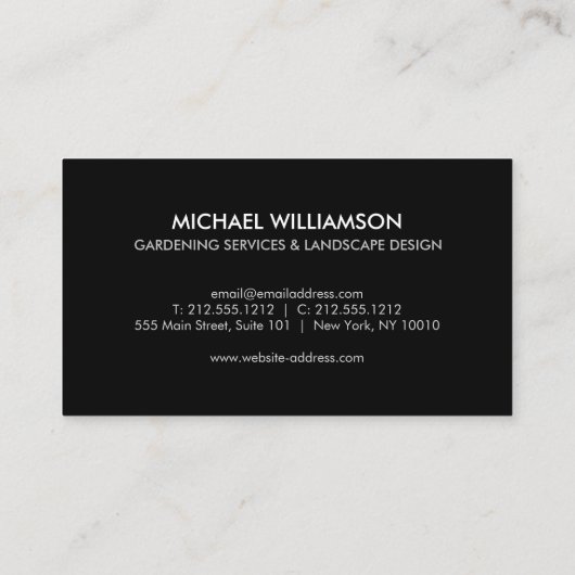 Witte Tuin Schop Groene bladeren Tuinieren Visitekaartje (Achterkant)