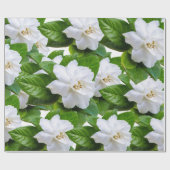 Witte tuinbloemen en groen cadeaupapier (Vlak)