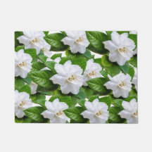 Witte tuinbloemen en groene bladeren op groen