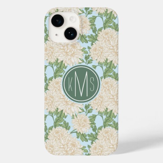 Witte Tuinchrysant Bloempatroon Case-Mate iPhone Case (Achterkant)