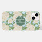 Witte Tuinchrysant Bloempatroon Case-Mate iPhone Case (Achterkant (horizontaal))