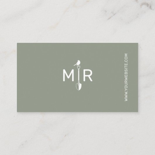Witte Tuinier Spade Logo Monogram | VISITEKAARTJE (Achterkant)