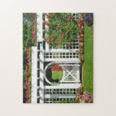 Witte tuinpoort legpuzzel (Verticaal)