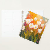 Witte Tulp Aquarel Bloem Veld Schildering Planner (Display)