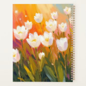 Witte Tulp Aquarel Bloem Veld Schildering Planner (Achterkant)
