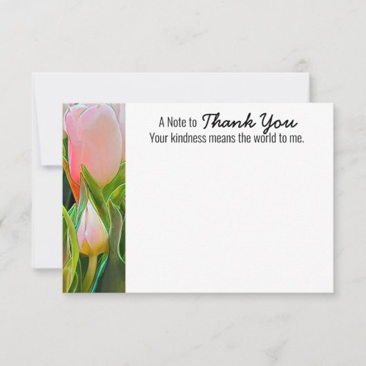 Witte Tulp Bedankkaart Vlakke Kaart (Voorkant)