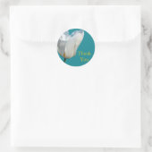 witte tulp bloem dank je stickers. ronde sticker (Tas)