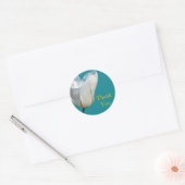 witte tulp bloem dank je stickers. ronde sticker (Envelop)