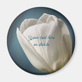 Witte Tulp Bloem Gepersonaliseerd Magneet (Voorkant)