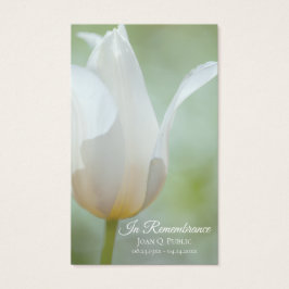 Witte Tulp Bloem Lente Begrafenis Herdenking Gebed Visitekaartje