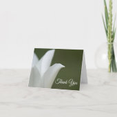 Witte Tulp Bloem op Groene Begrafenis Sympathie Bedankkaart (Voorkant)