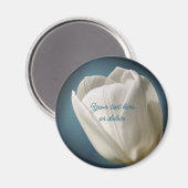 Witte Tulp Bloem Persoonlijk Magneet (Voorkant / Achterkant)