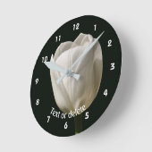 Witte Tulp Bloem Persoonlijk Ronde Klok (Hoek)