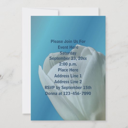 Witte Tulp Bloem Petals Party Kaart (Voorkant)