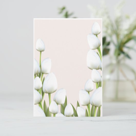 Witte Tulp bloemen  Kaart (Staand voorkant)