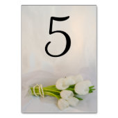 Witte Tulp Boeket Lente Bruiloft Tafel Nummers Kaart (Achterkant)