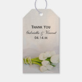 Witte tulp boeket lente trouwgunstlabels cadeaulabel (Voorkant)